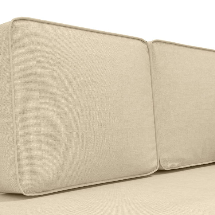 Chaiselongue mit Kissen und Nackenrolle Creme Stoff