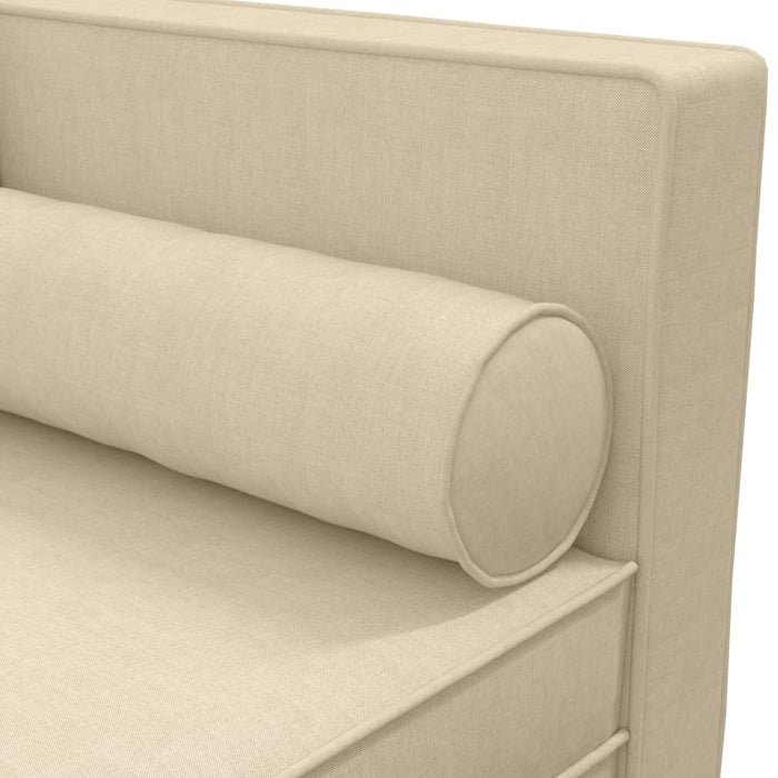 Chaiselongue mit Kissen und Nackenrolle Creme Stoff