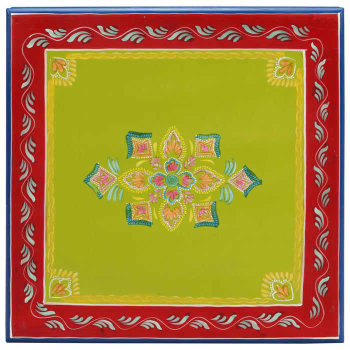 Couchtisch Grün Handbemalt Massivholz Mango