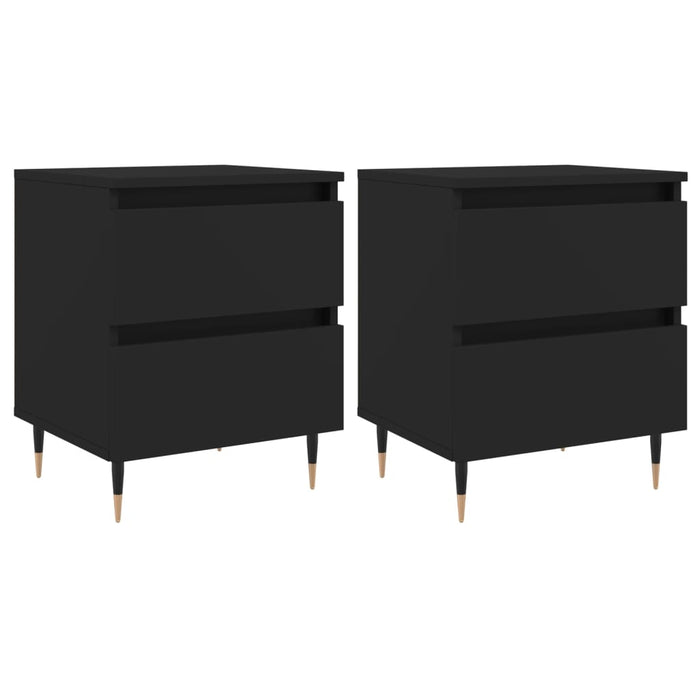 Nachttische 2 Stk. Schwarz 40x35x50 cm Holzwerkstoff