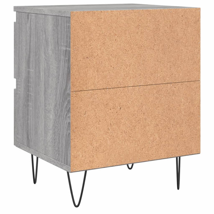 Nachttische 2 Stk. Grau Sonoma 40x35x50 cm Holzwerkstoff