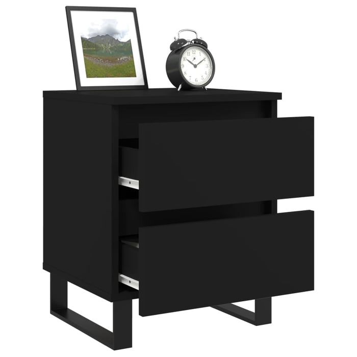 Nachttische 2 Stk. Schwarz 40x35x50 cm Holzwerkstoff