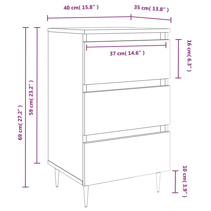 Nachttisch Sonoma-Eiche 40x35x69 cm Holzwerkstoff