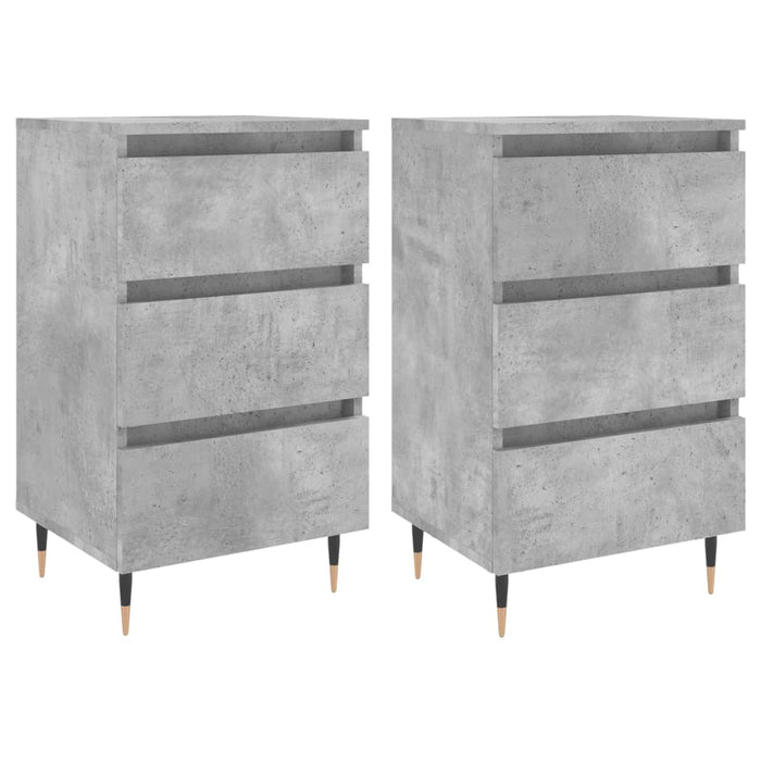 Nachttische 2 Stk. Betongrau 40x35x69 cm Holzwerkstoff