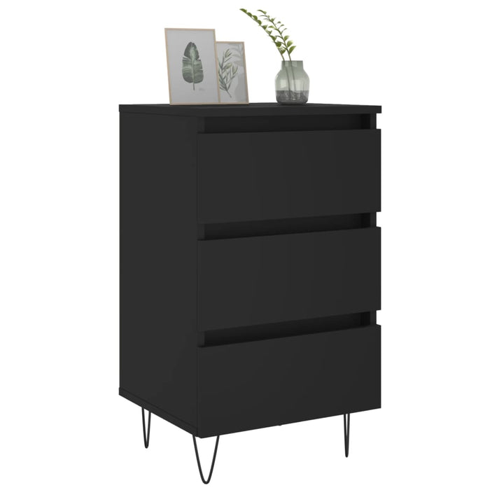 Nachttisch Schwarz 40x35x69 cm Holzwerkstoff
