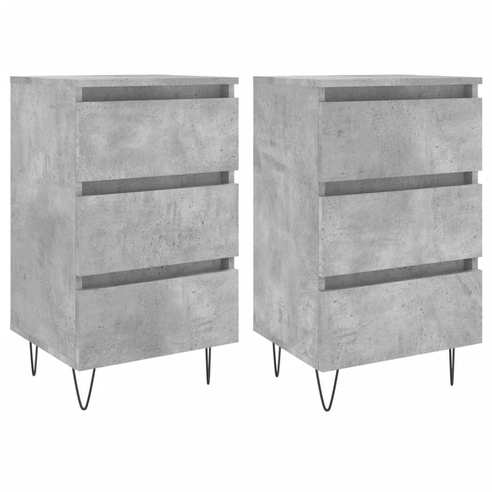 Nachttische 2 Stk. Betongrau 40x35x69 cm Holzwerkstoff