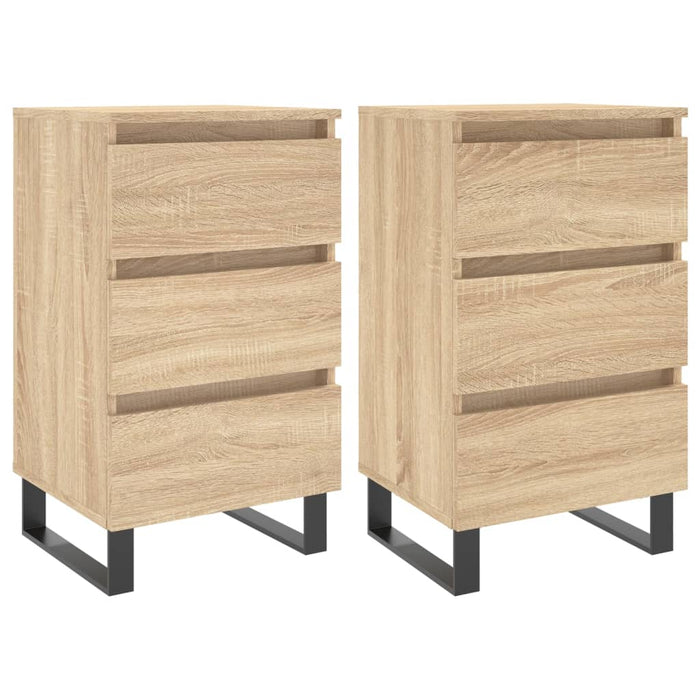 Nachttische 2 Stk. Sonoma-Eiche 40x35x69 cm Holzwerkstoff