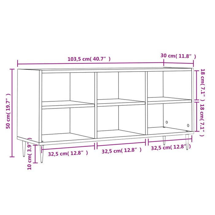 TV-Schrank Schwarz 103,5x30x50 cm Holzwerkstoff