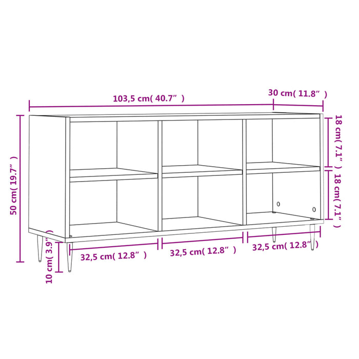 TV-Schrank Braun Eichen-Optik 103,5x30x50 cm Holzwerkstoff