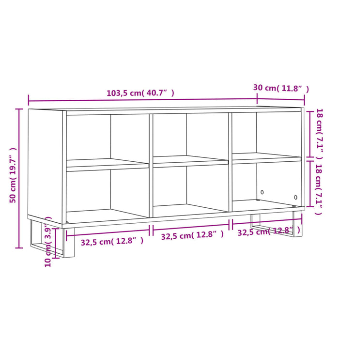 TV-Schrank Grau Sonoma 103,5x30x50 cm Holzwerkstoff