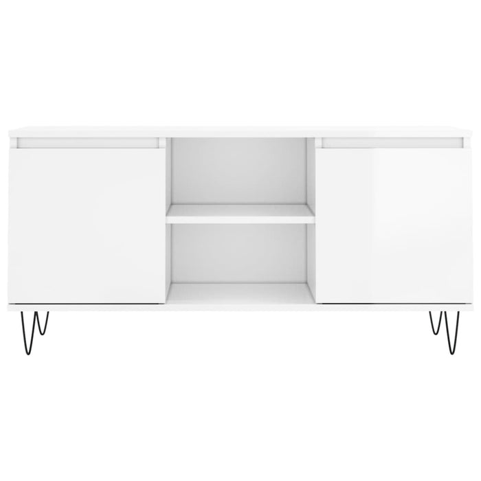 TV-Schrank Hochglanz-Weiß 104x35x50 cm Holzwerkstoff