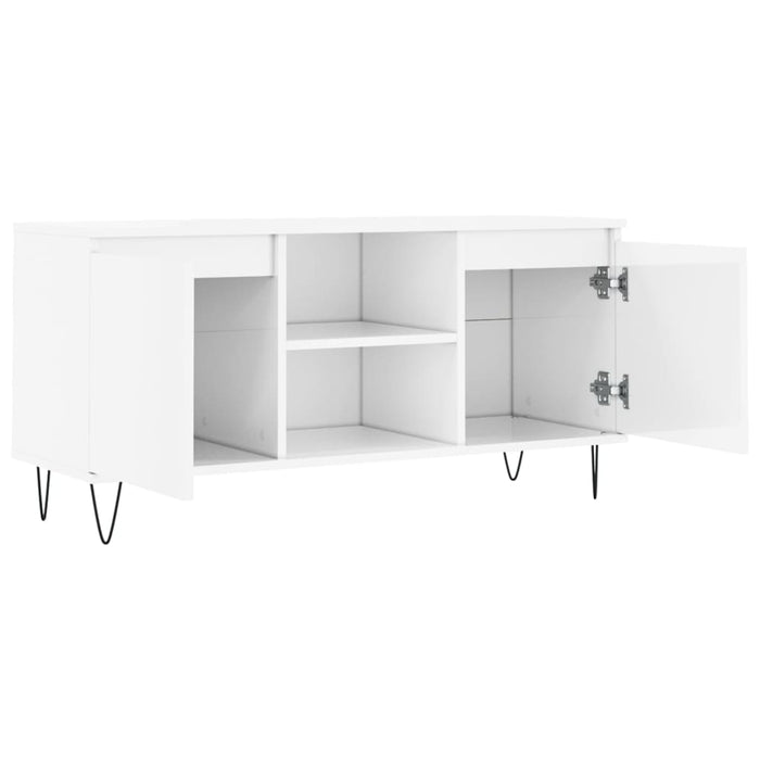 TV-Schrank Hochglanz-Weiß 104x35x50 cm Holzwerkstoff