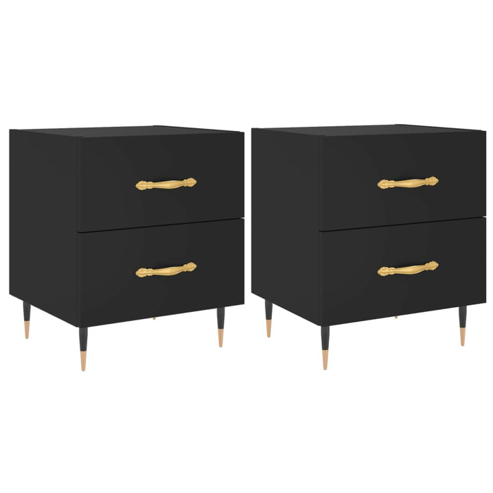 Nachttische 2 Stk. Schwarz 40x35x47,5 cm Holzwerkstoff