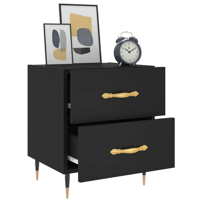 Nachttische 2 Stk. Schwarz 40x35x47,5 cm Holzwerkstoff