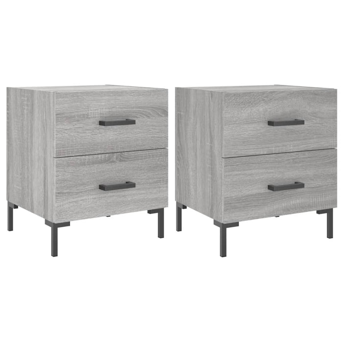 Nachttische 2 Stk. Grau Sonoma 40x35x47,5 cm Holzwerkstoff