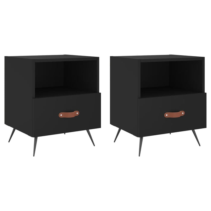 Nachttische 2 Stk. Schwarz 40x35x47,5 cm Holzwerkstoff