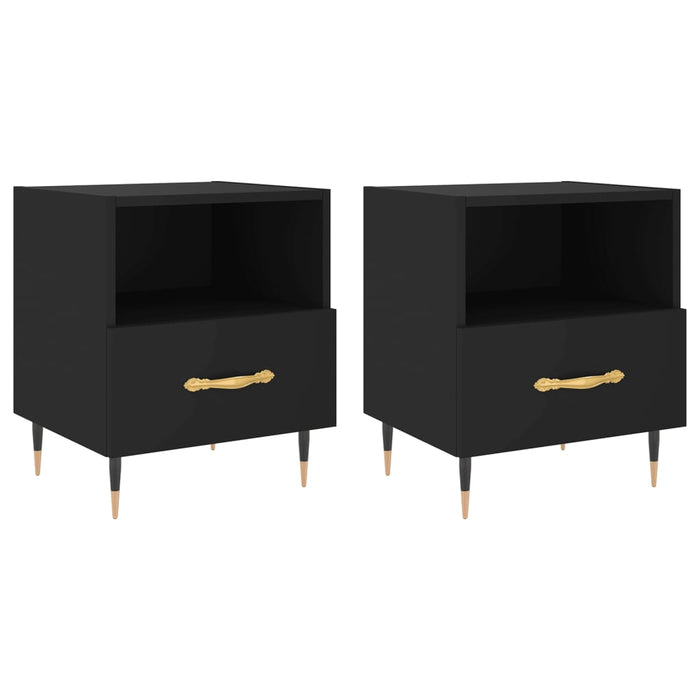 Nachttische 2 Stk. Schwarz 40x35x47,5 cm Holzwerkstoff