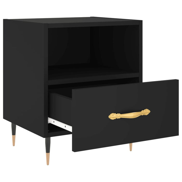Nachttische 2 Stk. Schwarz 40x35x47,5 cm Holzwerkstoff