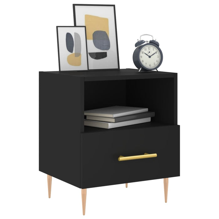 Nachttische 2 Stk. Schwarz 40x35x47,5 cm Holzwerkstoff