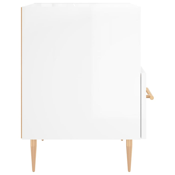 Nachttische 2 Stk. Hochglanz-Weiß 40x35x47,5 cm Holzwerkstoff