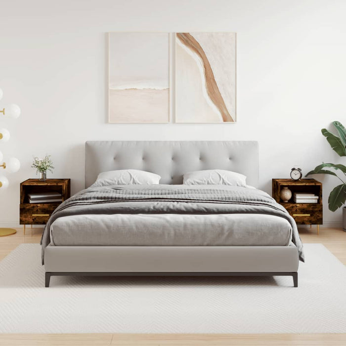 Nachttische 2 Stk. Räuchereiche 40x35x47,5 cm Holzwerkstoff