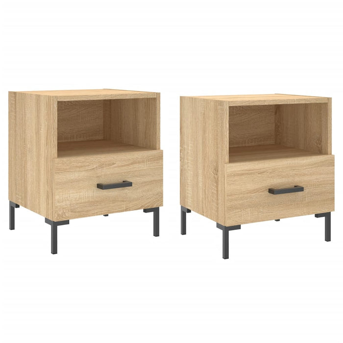 Nachttische 2 Stk. Sonoma-Eiche 40x35x47,5 cm Holzwerkstoff