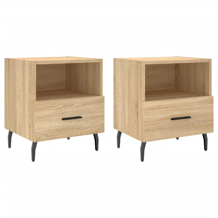 Nachttische 2 Stk. Sonoma-Eiche 40x35x47,5 cm Holzwerkstoff