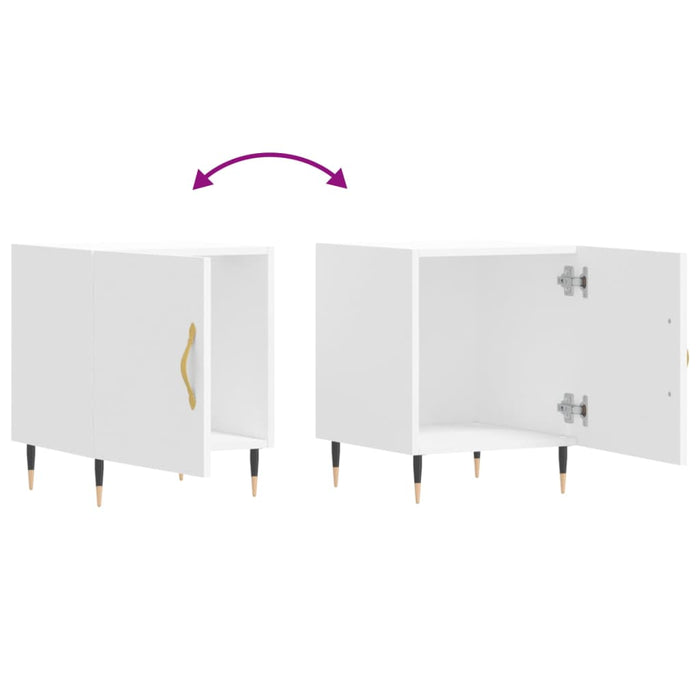 Nachttische 2 Stk. Weiß 40x40x50 cm Holzwerkstoff