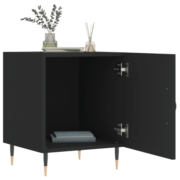 Nachttische 2 Stk. Schwarz 40x40x50 cm Holzwerkstoff