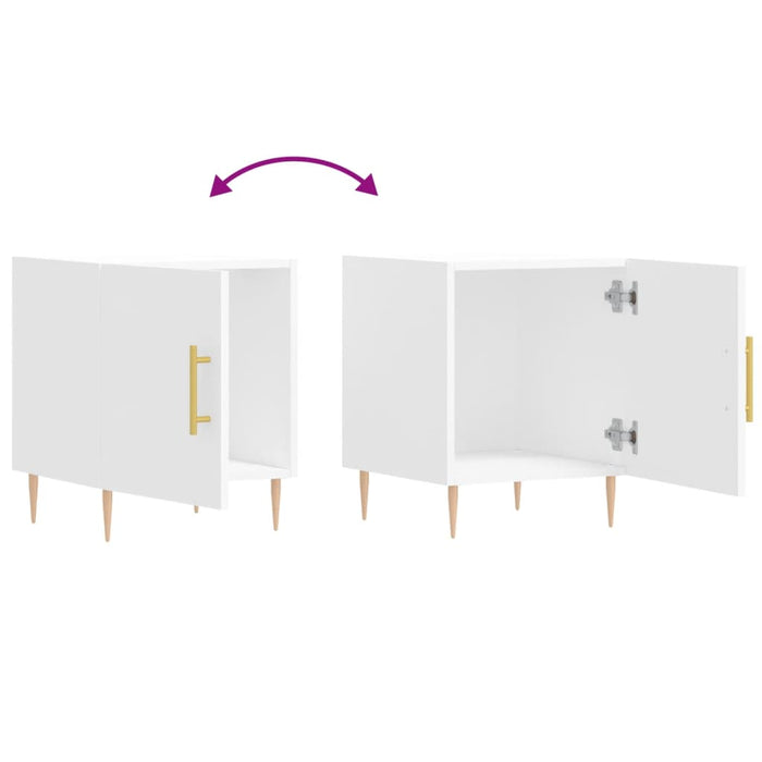 Nachttische 2 Stk. Weiß 40x40x50 cm Holzwerkstoff