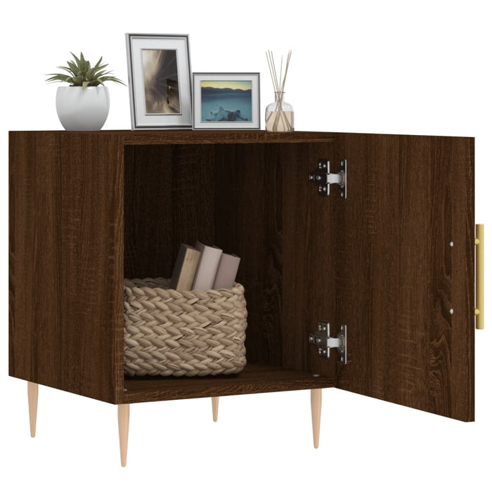 Nachttische 2 Stk. Braun Eichen-Optik 40x40x50 cm Holzwerkstoff