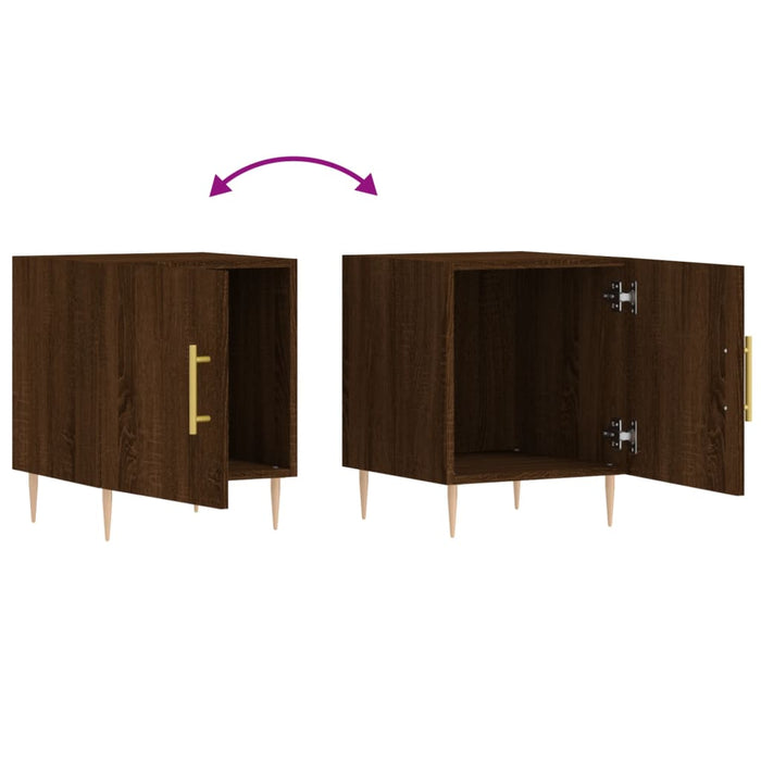 Nachttische 2 Stk. Braun Eichen-Optik 40x40x50 cm Holzwerkstoff
