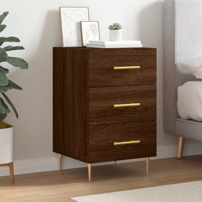 Nachttisch Braun Eichen-Optik 40x40x66 cm Holzwerkstoff