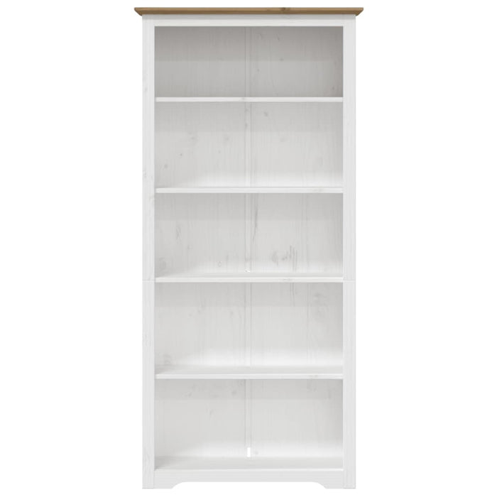 Bookcase BODO brown 80x38x180 cm solid pine wood 5 compartments