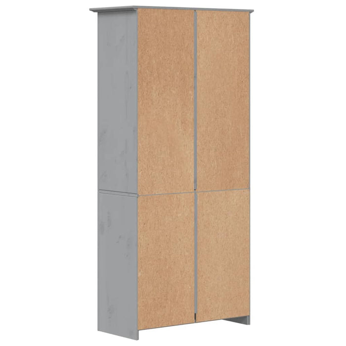 Bücherregal BODO Grau 80x38x180 cm Massivholz Kiefer 5 Fächer