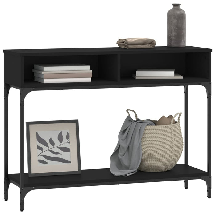 Console table black 100x30.5x75 cm made of wood