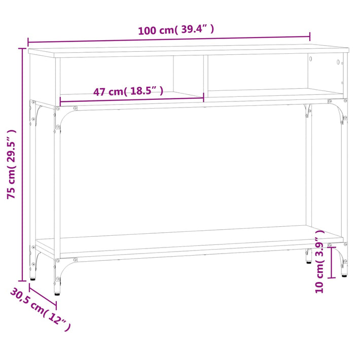 Console table Sonoma oak 100x30.5x75 cm wood material