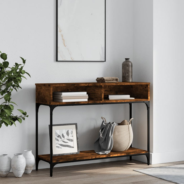 Console table smoked oak 100x30.5x75 cm wood material