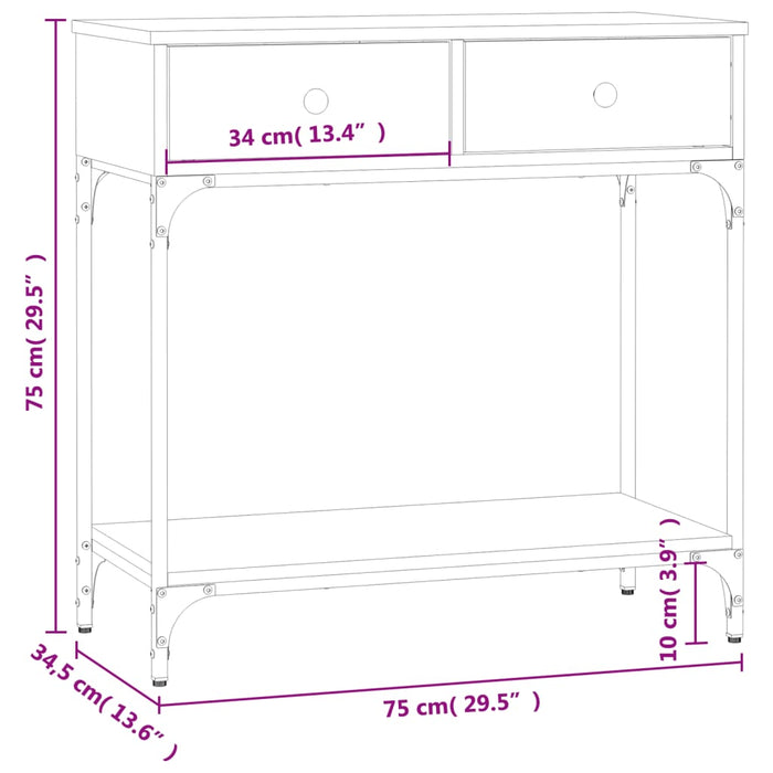 Konsolentisch Schwarz 75x34,5x75 cm Holzwerkstoff