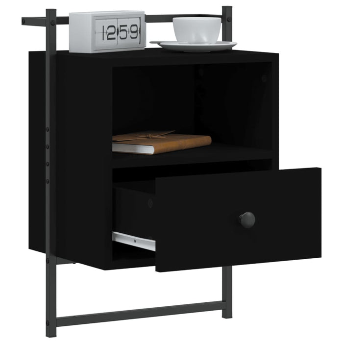 Wand-Nachttische 2 Stk. Schwarz 40x30x61 cm Holzwerkstoff