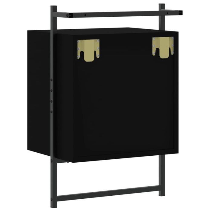 Wand-Nachttische 2 Stk. Schwarz 40x30x61 cm Holzwerkstoff