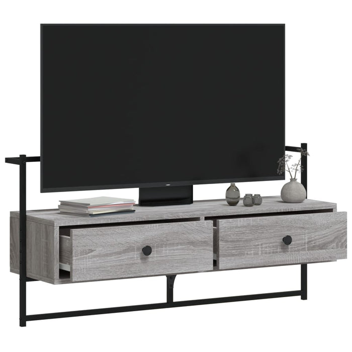 TV wall cabinet gray Sonoma 100.5x30x51 cm made of wood