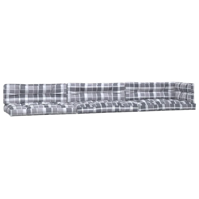 Pallet cushion 7 pieces. Gray check pattern fabric