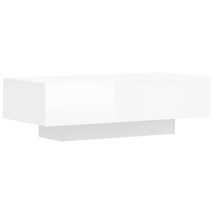 Coffee table high-gloss white 100x49.5x31 cm made of wood
