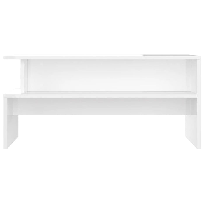 Coffee table high-gloss white 90x55x42.5 cm made of wood