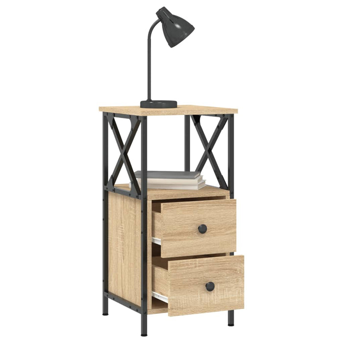 Nachttische 2 Stk. Sonoma-Eiche 34x35,5x70 cm Holzwerkstoff