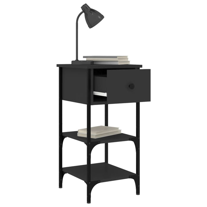 Nachttische 2 Stk. Schwarz 34x36x70 cm Holzwerkstoff