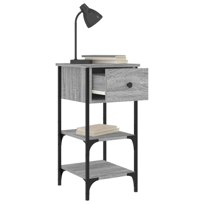Nachttische 2 Stk. Grau Sonoma 34x36x70 cm Holzwerkstoff