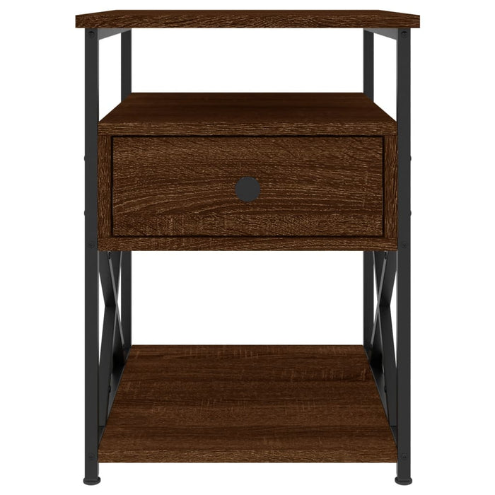 Nachttische 2 Stk. Braun Eichen-Optik 40x42x55 cm Holzwerkstoff