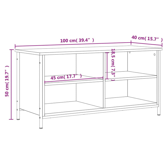 TV cabinet gray Sonoma 100x40x50 cm made of wood